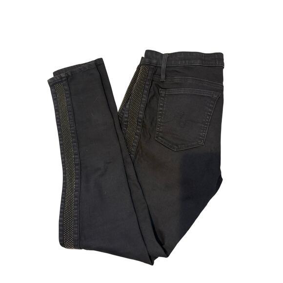 AG Adriano Goldschmied The Remi‎ Ankle Super Skinny Tux Jeans Studded Black 28R - Picture 1 of 8